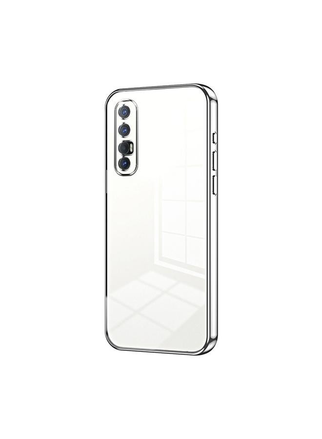 اس-توب جراب لهاتف OPPO Reno3 Pro، جراب هاتف شفاف مطلي بفتحة دقيقة - Image 1