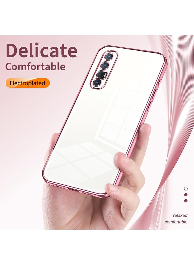 اس-توب جراب لهاتف OPPO Reno3 Pro، جراب هاتف شفاف مطلي بفتحة دقيقة - Image 5
