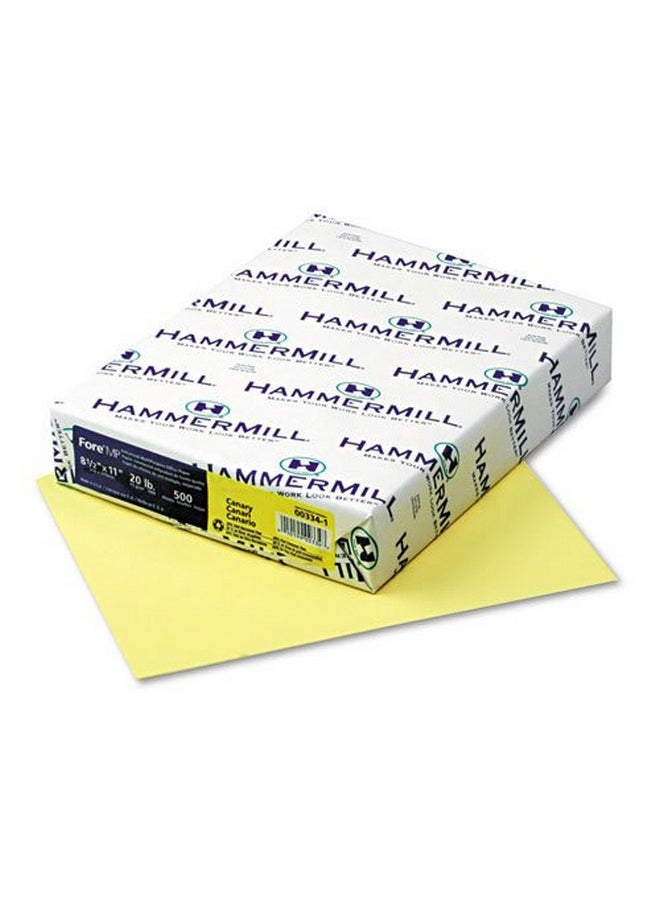 Hammermill - Fore Mp Recycled Colored Paper, 20Lb, 8-1/2 X 11, Canary, 500/Ream - Sold As 1 Ream - Great For Color-Coding Office Documents Or Adding Pizzazz To Flyers And Other Promotions. 
