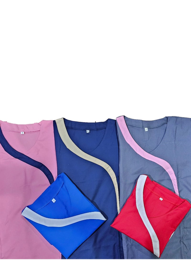 Rannah's Uniform Comfortable and Durable Red Scrub Suit Uniform for Medical Staff, Beauticians, and Housekeepers - Image 3