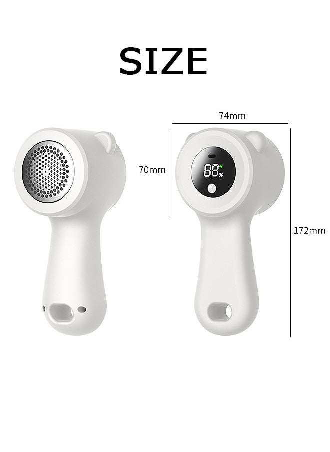 3-Gear Fabric Shaver, Digital Display Lint Remover, Electric Lint Shaver (White)