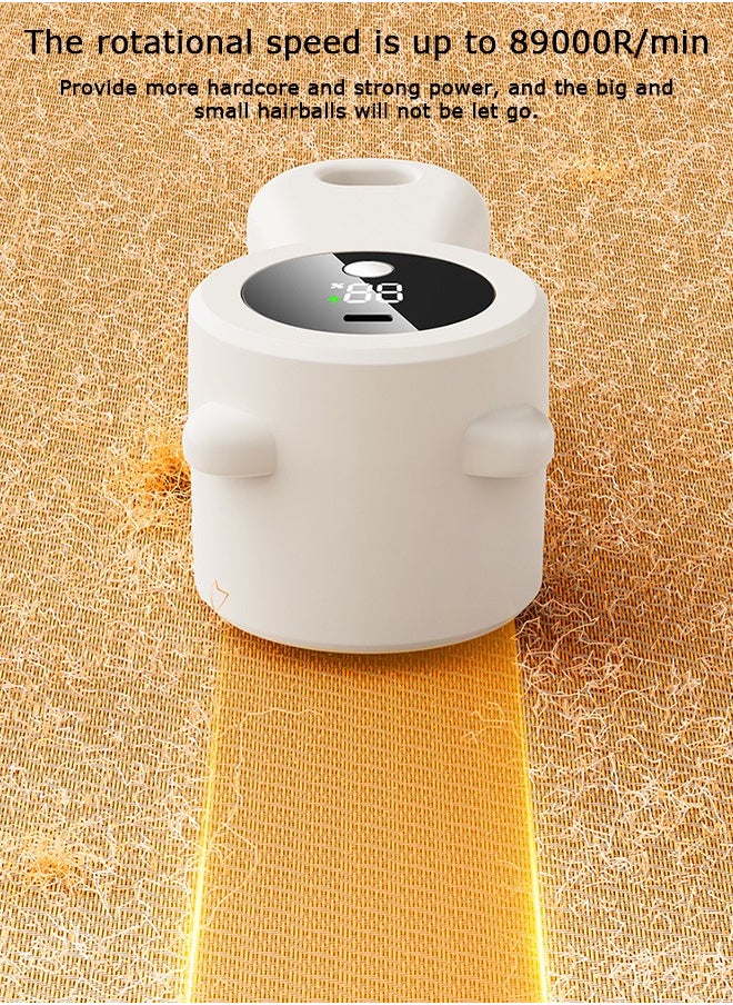 3-Gear Fabric Shaver, Digital Display Lint Remover, Electric Lint Shaver (White)
