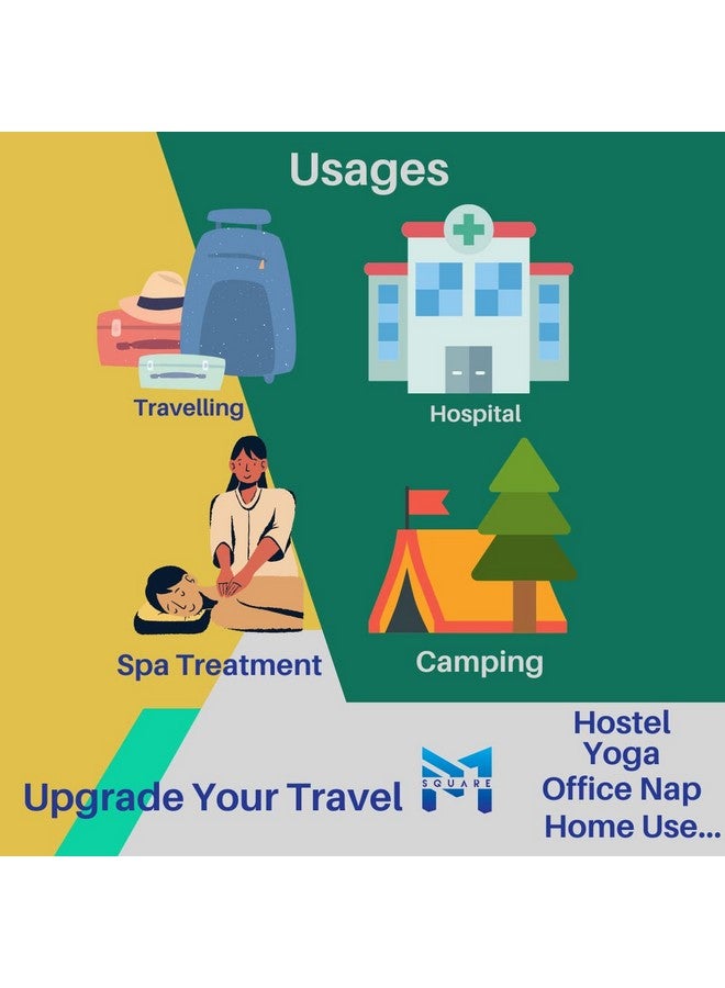 PM SQUARE Cotton Blend Inflatable Soft Portable Air Travel Pillow Pack of 3 With An Air Pump For Travelling In Train, Bus, Camping, Hostel And Office, Multicolor - Image 5