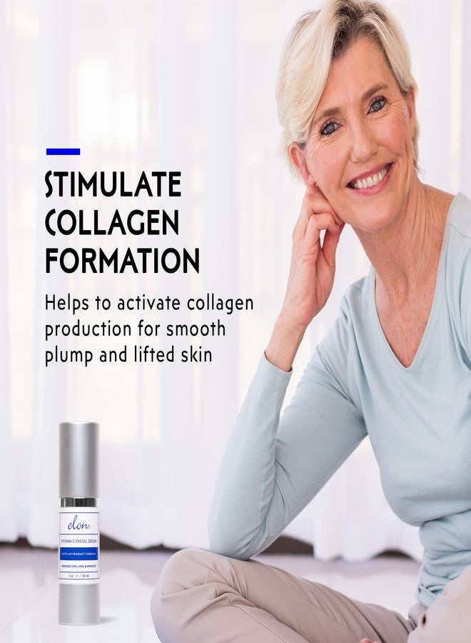 Elon Vitamin C Serum for Face - Anti Aging Serum to Reduce Fine Lines & Wrinkles - Improves Skin Texture - Activates Collagen Production - Facial Skin Care Products (1 oz) - Image 4