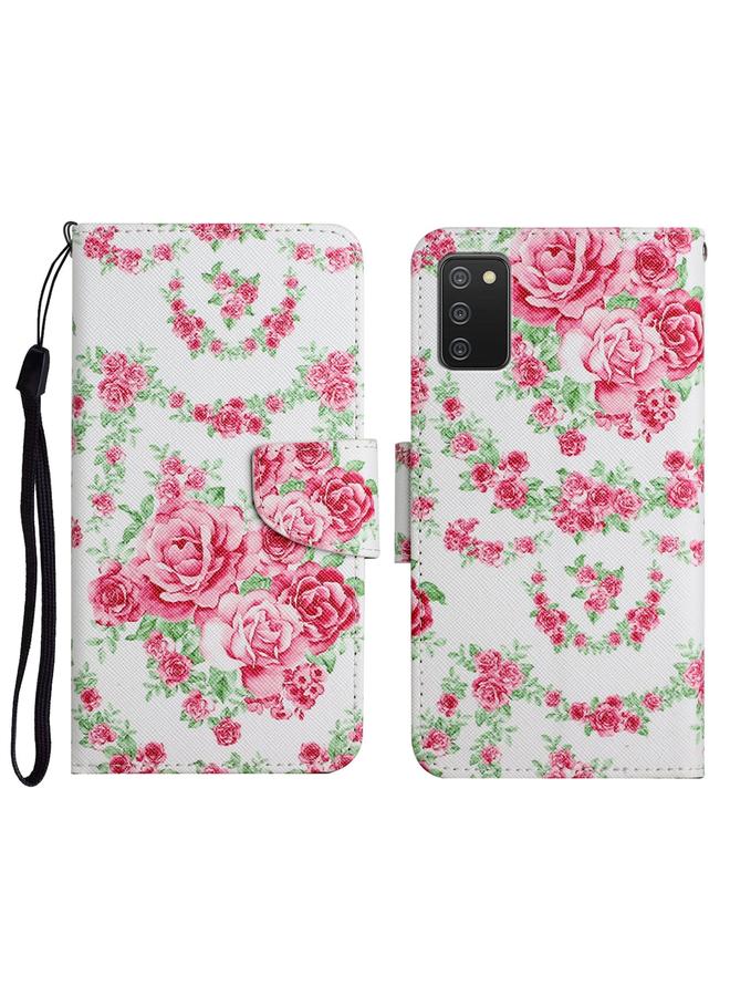 اس-توب جراب لهاتف Samsung Galaxy A03s مقاس 166 مم، جراب جلدي أفقي قابل للطي بنمط مرسوم مع حامل وفتحة بطاقة ومحفظة - Image 1