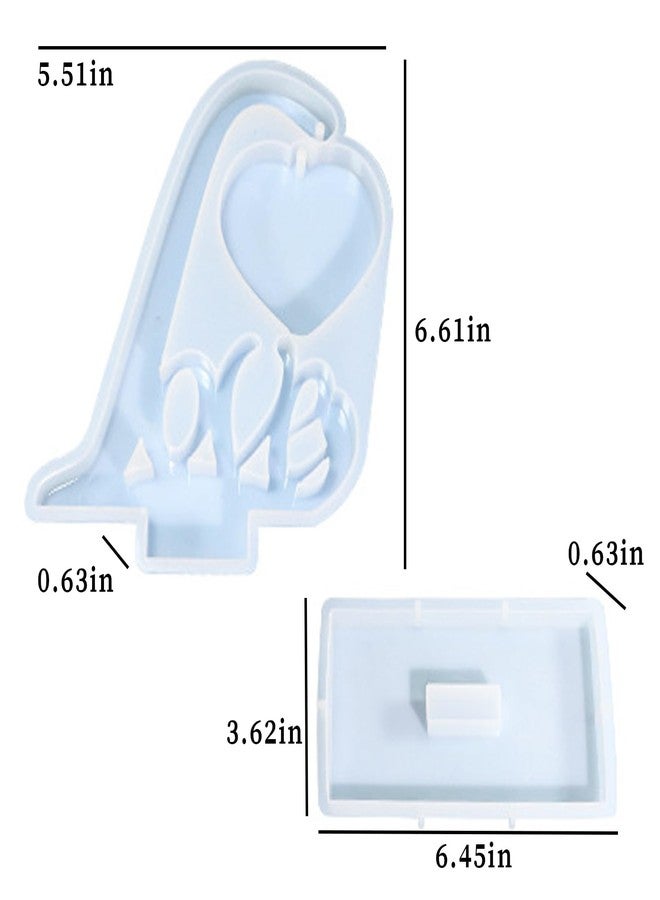 Wehous Large Picture Frame Resin Molds, Love Letter Heart Silicone Molds for Epoxy Resin, Unique Heart and Stand Epoxy Casting Mold for DIY Photo Frame Art Craft Table Home Decor Wedding Gifts - Image 3