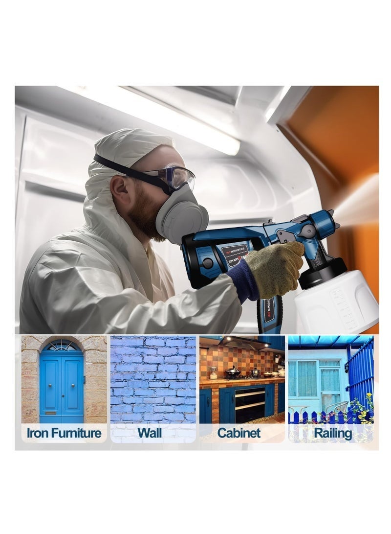 Paint Sprayer, 800W HVLP Paint Spray Gun,1400ml Electric Paint Gun with 4 Nozzles and 3 Patterns,For Furniture, Cabinets, Fence, Walls, Door, Garden Chairs - Image 5