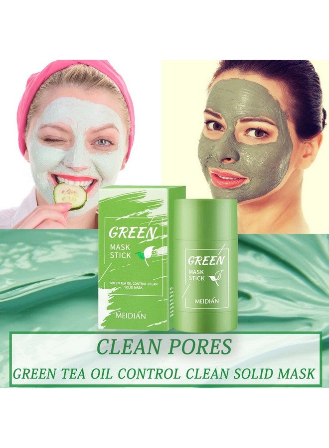 LZYLLS 2 Pcs Green Tea Face Mask Stickdeep Clean Purifying Clay Green Tea Mask Stickblackhead Removermoisturizing & Improve Skin Tone Green Tea Oil Control Mask Stickreduce Blackheads For All Skin Types - Image 2