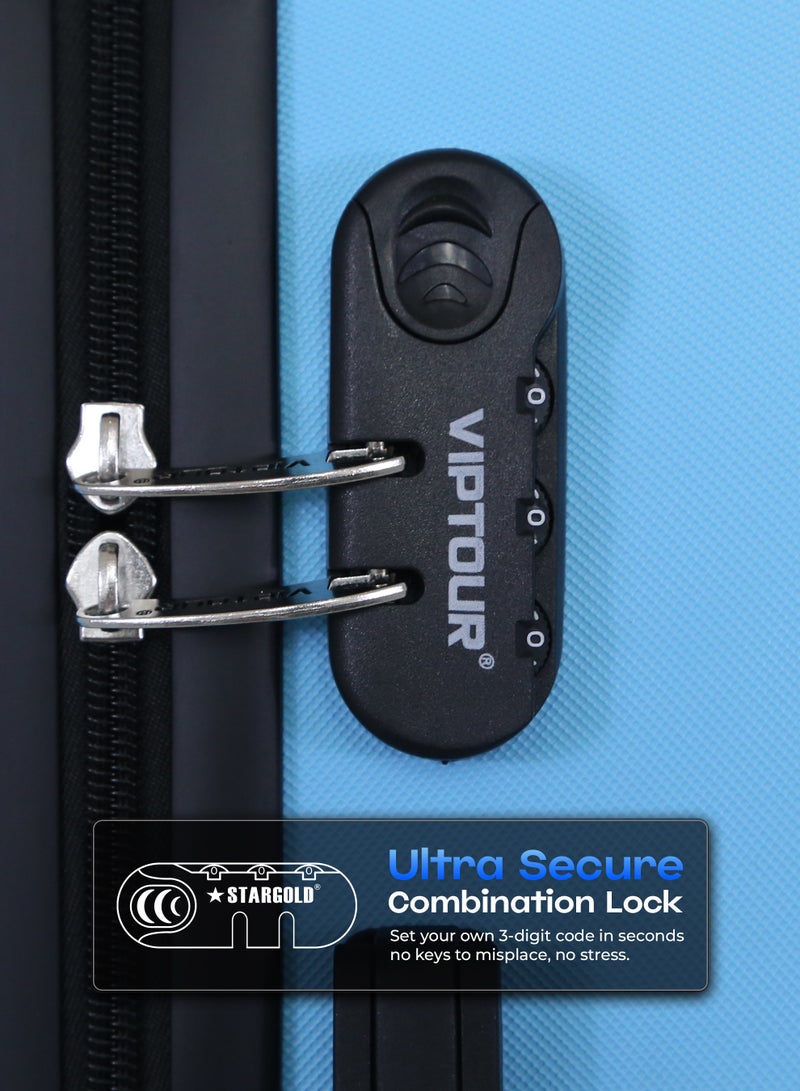 فيبتور طقم حقائب سفر 3 قطع ABS بعجلات مع نظام رقم قابل للقفل - Image 3