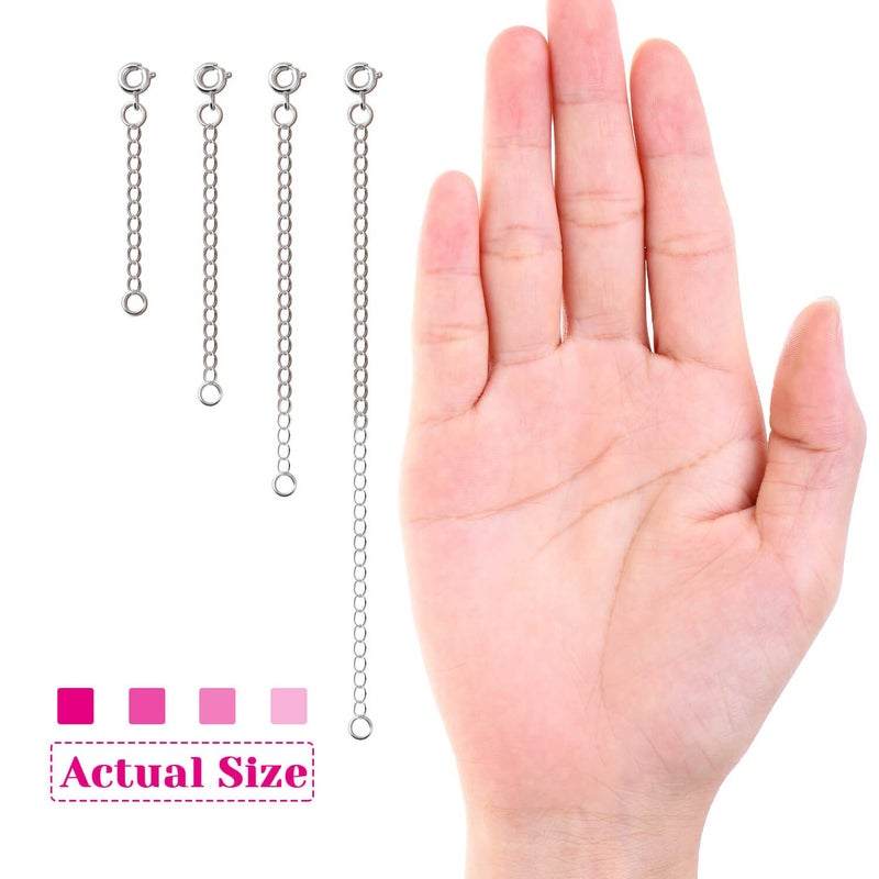 anezus Jewelry Extenders for Necklaces, Anezus 12pcs Necklace Extenders, Chain Extenders for Necklace, Bracelet and Jewelry Making (Assorted Sizes & Colors) - Image 4