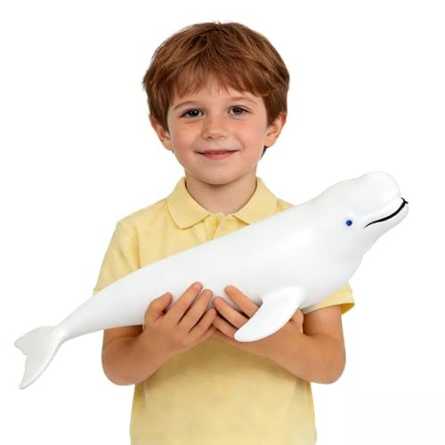 SmilerSmile Simulated Ocean Big Animal One pc 15 Inch Soft Filled Rubber Sea Educational Toys Beluga - Image 1