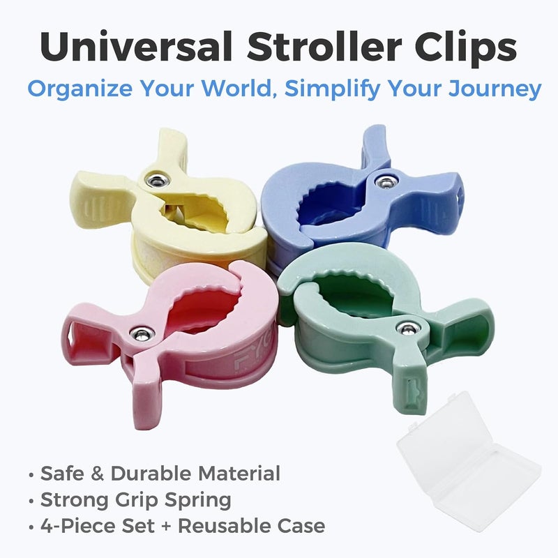 FYGL Universal Stroller Clips | 4PCS Multiuse Fasteners for Pram Toys, Sun Shades, and Blankets - Mix Colors - Image 2