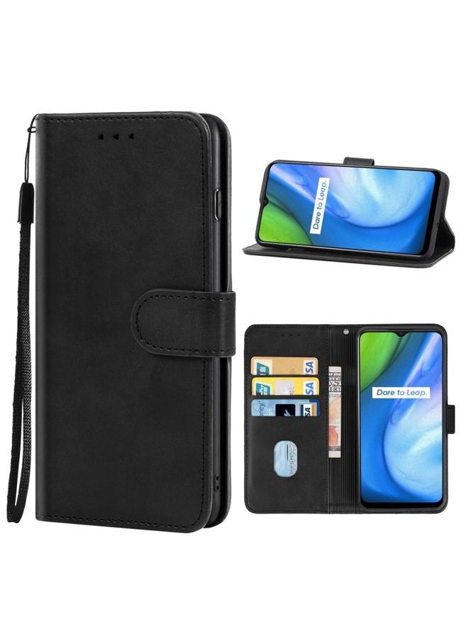 HuHa Case Cover For Realme V3 / Realme Q2i Leather Phone Case Black 