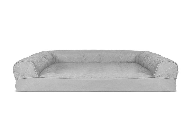 Furhaven Orthopedic Dog Bed for Large/Medium Dogs w/ Removable Bolsters & Washable Cover, For Dogs Up to 55 lbs - (Quilted) Silver Gray, Large - Image 2