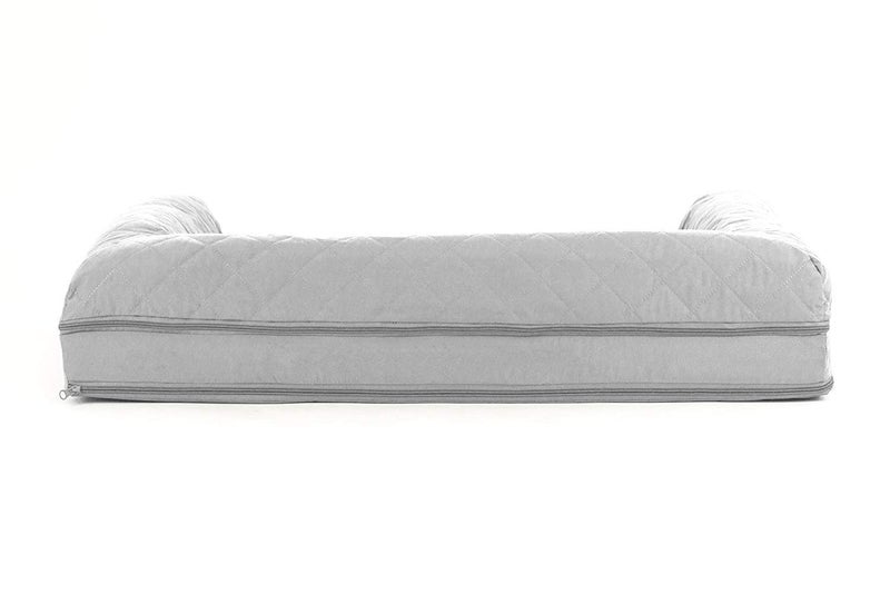 Furhaven Orthopedic Dog Bed for Large/Medium Dogs w/ Removable Bolsters & Washable Cover, For Dogs Up to 55 lbs - (Quilted) Silver Gray, Large - Image 4