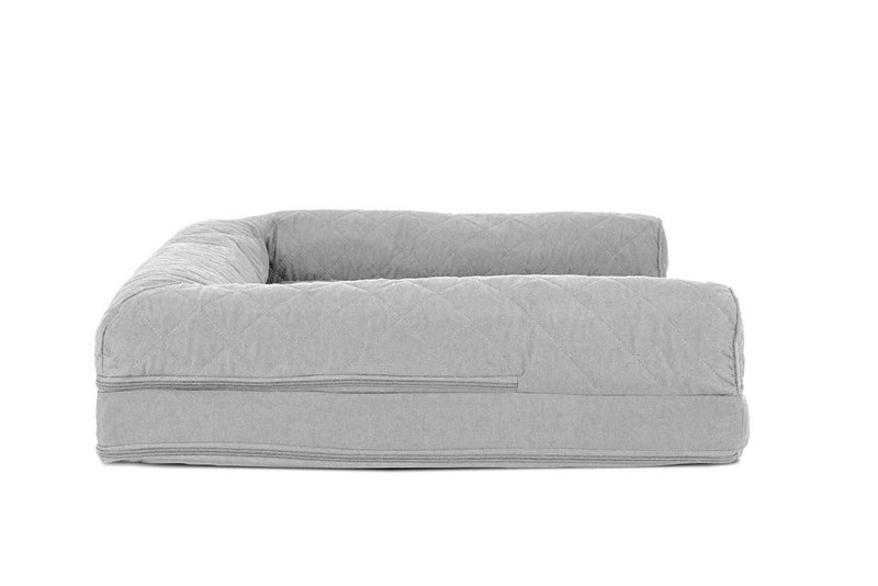 Furhaven Orthopedic Dog Bed for Large/Medium Dogs w/ Removable Bolsters & Washable Cover, For Dogs Up to 55 lbs - (Quilted) Silver Gray, Large - Image 3