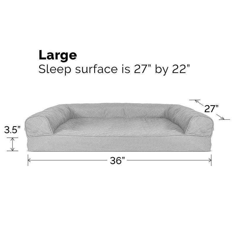Furhaven Orthopedic Dog Bed for Large/Medium Dogs w/ Removable Bolsters & Washable Cover, For Dogs Up to 55 lbs - (Quilted) Silver Gray, Large - Image 5