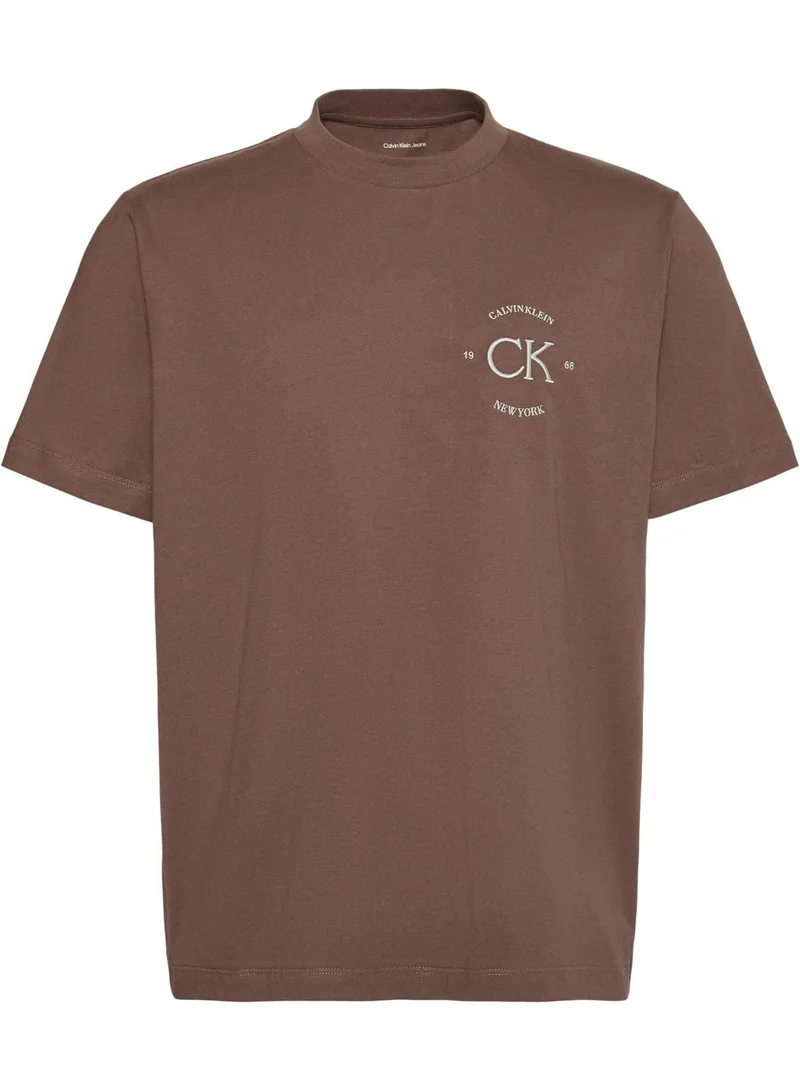 Calvin Klein Jeans Warm Oak Embroidered Logo T-Shirt for Men | Best Price UAE