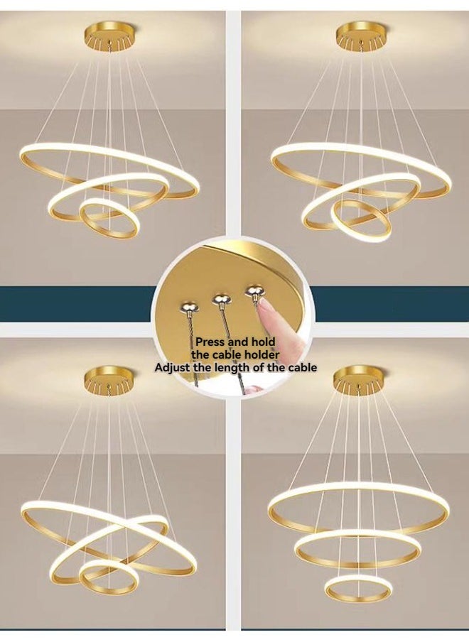إرنيا ثريا حديثة ذات LED ذكية ذات 3 حلقات من الثريا ذات LED قادرة على ضبط ضوء الدائرة ED 48W الحديثة  - Image 3