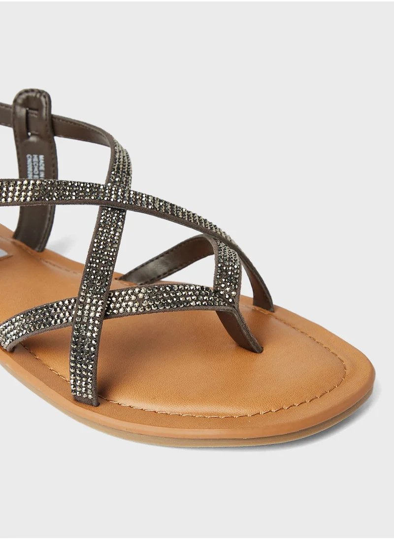 ستيف مادن Ayyla Embellished Flat Sandals