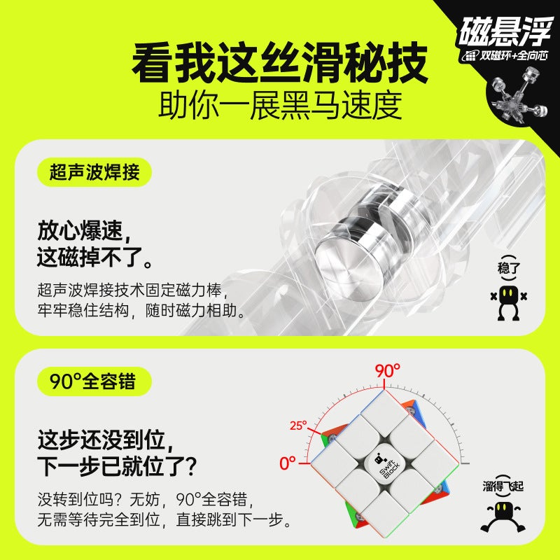 Gan Swiftblock355S Maglev Drift Square Third-Order Visible Magnetic Cabin Maglev Third-Order Rubik'S Cube - Image 4