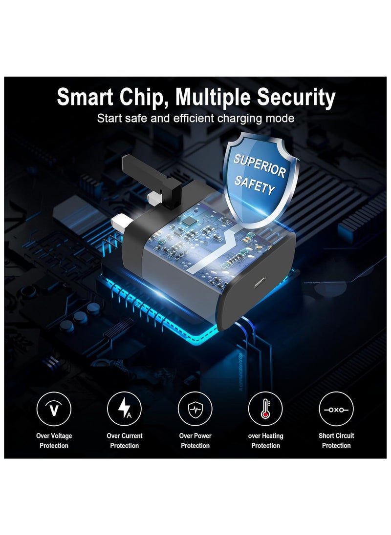 TecV - شاحن PD للشحن السريع للغاية بقدرة 45 وات USB - متوافق مع S24 S23 S22 S21 S20 Ultra، S24+ S23+ S22+ S21+، A53، A15، A 55، A54 - محول طاقة من النوع C، - Image 1
