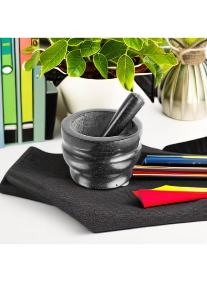 Cole & Mason H100279 Worcester Black Pestle & Mortar | Spice Grinder/Herb Grinder | Granite | 140mm | Small Pestle and Mortar Set | 2 Year Guarantee - Image 5