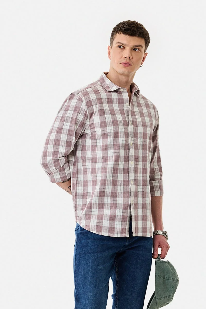 سنيتش قميص كاروهات قطن % بقصة عادية