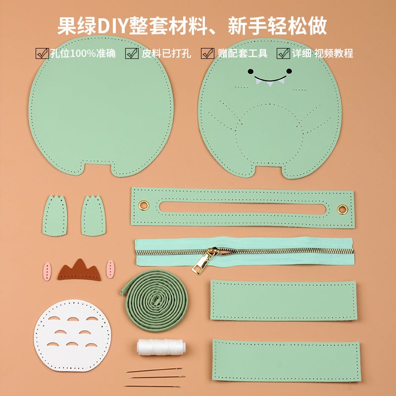 Handmade DIY Bag Made by Yourself Material Bag Hand-Sewn Homemade Dinosaur Woven Bag DIY Dinosaur - Image 1