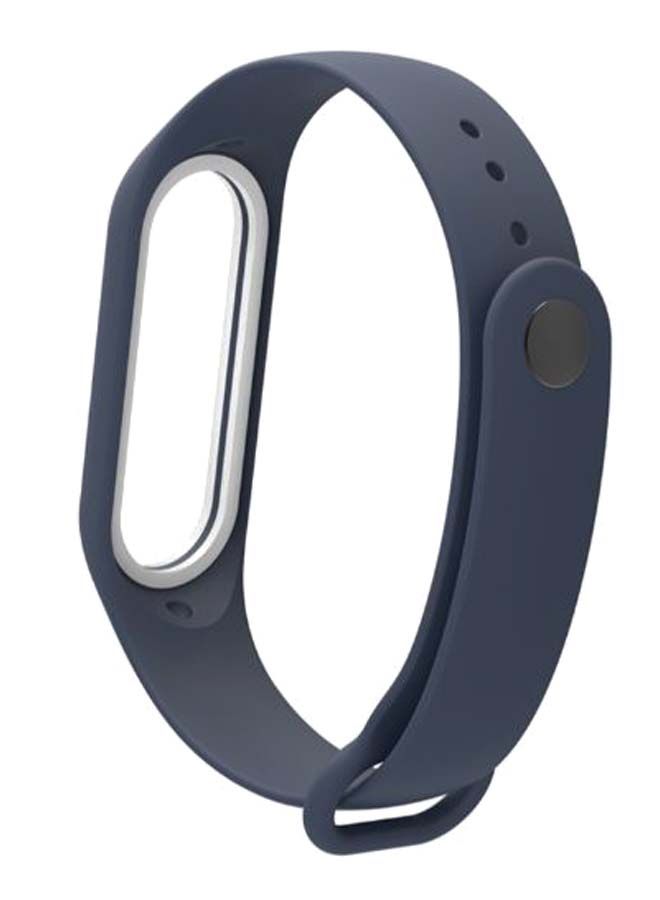 NIBEMINENT Replacement Wrist Strap For Xiaomi Mi Band 3/4 Dark Blue/White  - Image 2