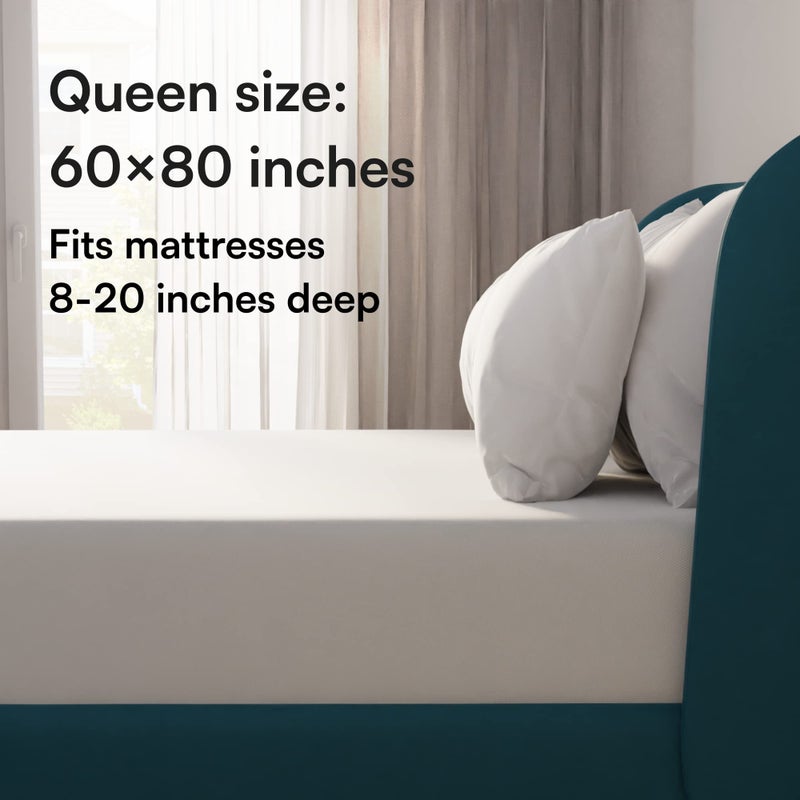 Niagara Sleep Soluti Niagara Waterproof Mattress Protector Queen 60x80 Cover Deep Pocket Breathable Noiseless 8-20Inches Bed Smooth Jersey Mattress Pad Cover Fully Ultra Thin Polyester  - Image 5