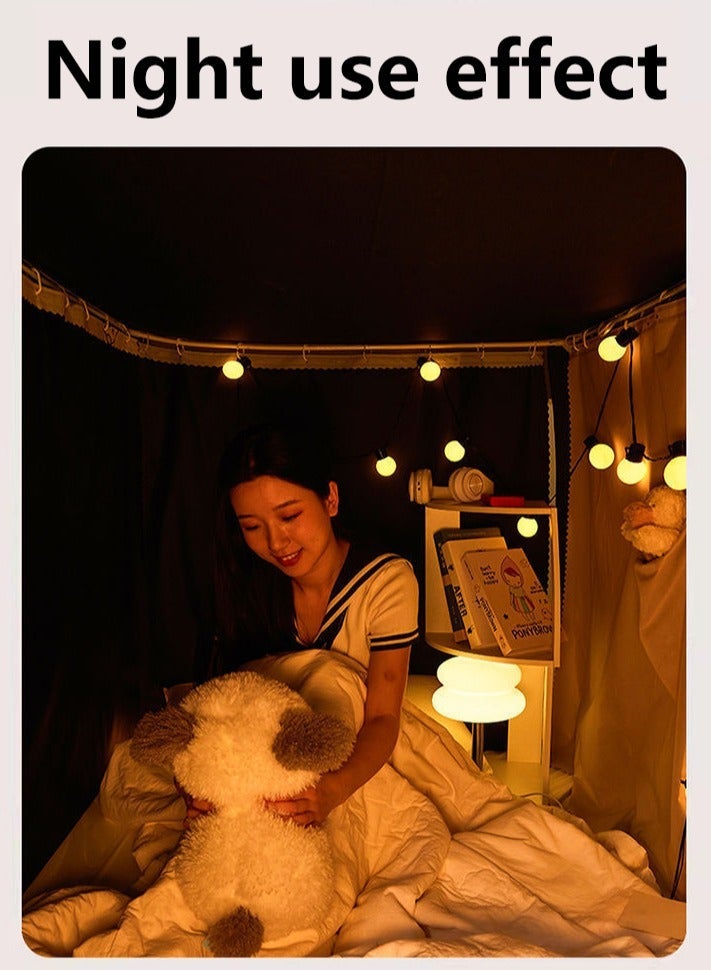 Bluejw Bed Canopy Tents Curtain Blackout Single Bed Tent Student Shading Cloth Canopy Dormitory Mosquito Net Sleep Privacy Protection with Frame for Children Bedroom With Orange and Bear Pattern - Image 3