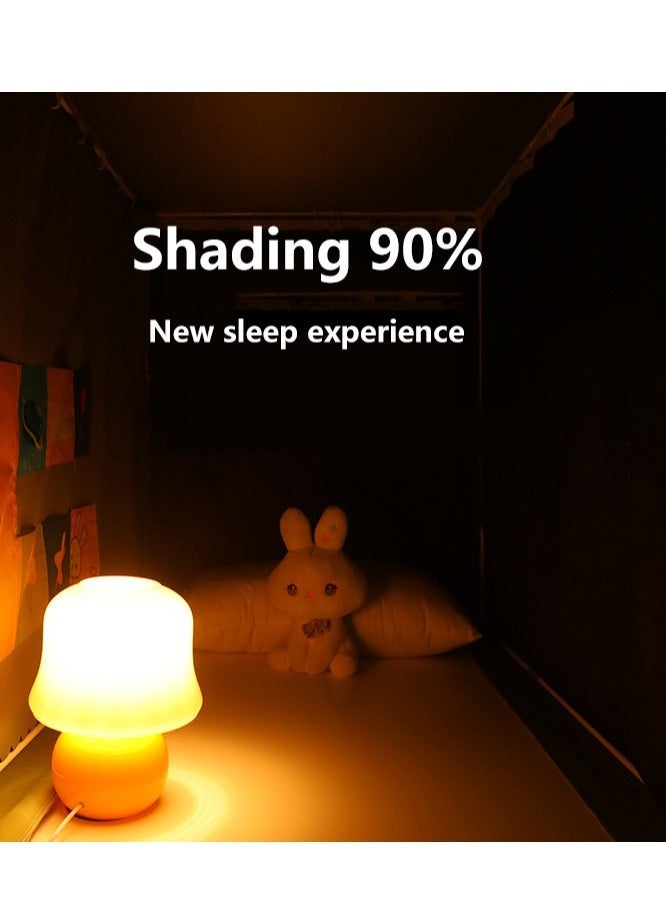 Bluejw Bed Canopy Tents Curtain Blackout Single Bed Tent Student Shading Cloth Canopy Dormitory Mosquito Net Sleep Privacy Protection with Frame for Children Bedroom With Orange and Bear Pattern - Image 2