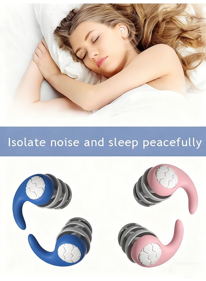 2-Pair Earplugs, Adult Earplugs, Silicone Noise Reducing Earplugs, Reusable Sleeping Earplugs with Replaceable Eartips and Storage Case. Suitable for Sleeping, Studying, Traveling, Work, Concerts, and Noisy Environments - Image 5