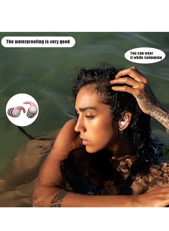 2-Pair Earplugs, Adult Earplugs, Silicone Noise Reducing Earplugs, Reusable Sleeping Earplugs with Replaceable Eartips and Storage Case. Suitable for Sleeping, Studying, Traveling, Work, Concerts, and Noisy Environments - Image 4