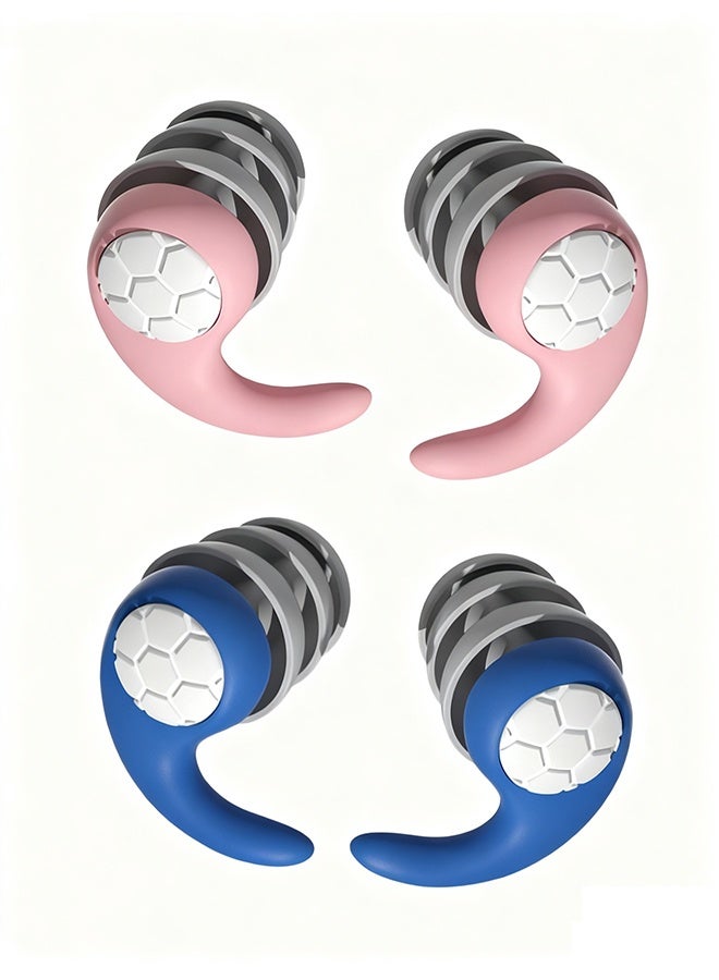 2-Pair Earplugs, Adult Earplugs, Silicone Noise Reducing Earplugs, Reusable Sleeping Earplugs with Replaceable Eartips and Storage Case. Suitable for Sleeping, Studying, Traveling, Work, Concerts, and Noisy Environments - Image 1