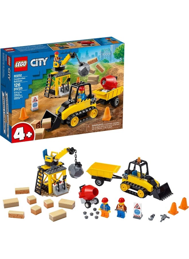 LEGO - LEGO City Construction Bulldozer 60252 Toy Construction Set, Cool Building Set for Kids, New 2020 (126 Pieces) - Image 1
