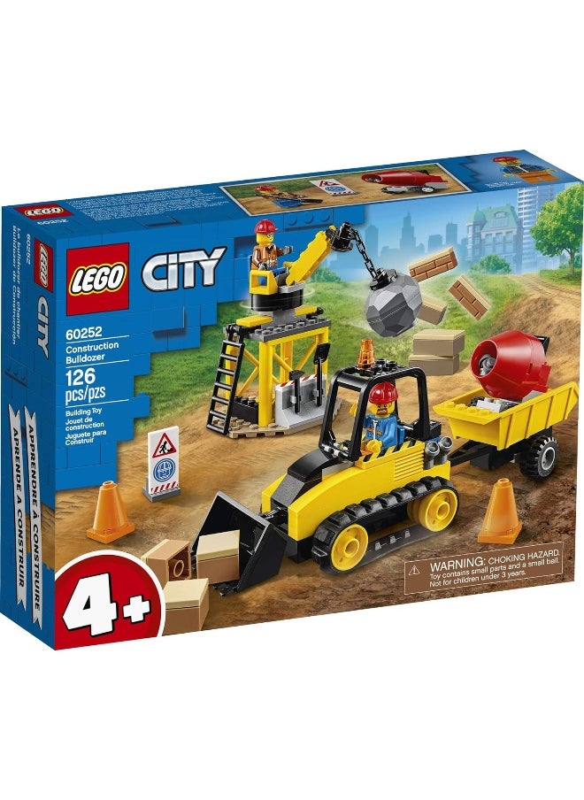 LEGO - LEGO City Construction Bulldozer 60252 Toy Construction Set, Cool Building Set for Kids, New 2020 (126 Pieces) - Image 1