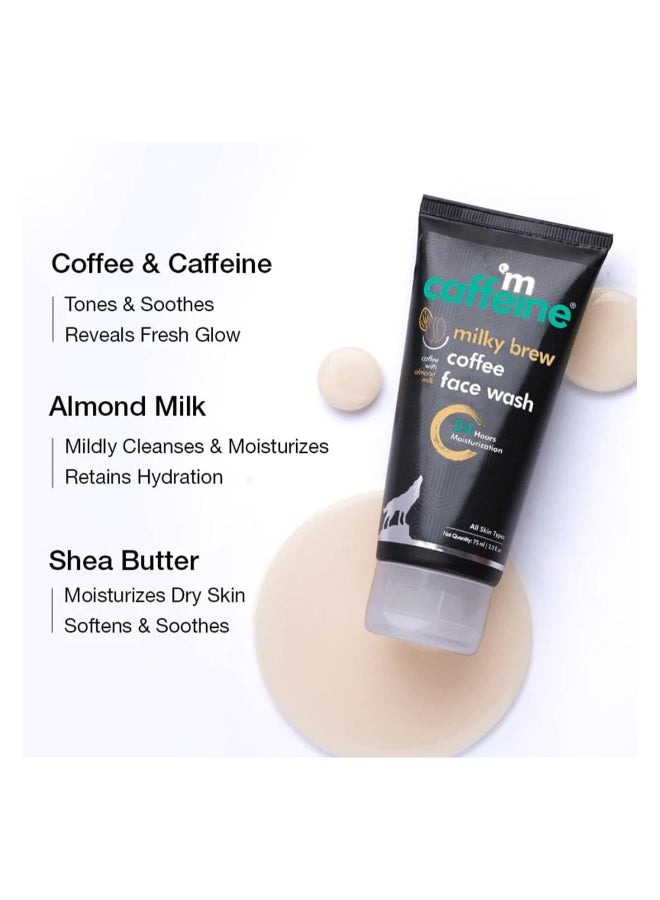 MCaffeine Dry Skin Face Wash For Men And Women with Almond Milk And Shea Butter  Vegan 75 ml  - Image 2