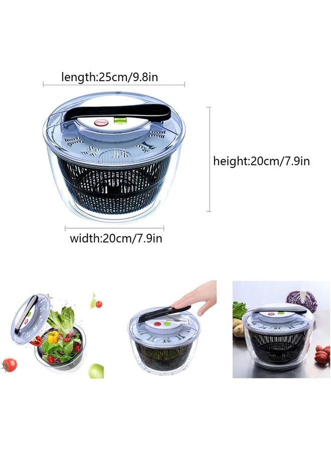 DUNISO 5L Salad Spinner ,One-handed Easy Press Large Vegetable Dryer, with Secure Lid Lock & Rotary HandleDry Water， Quickly,Vegetable Washer Spinner Dryer,for Washing Vegetable  - Image 2