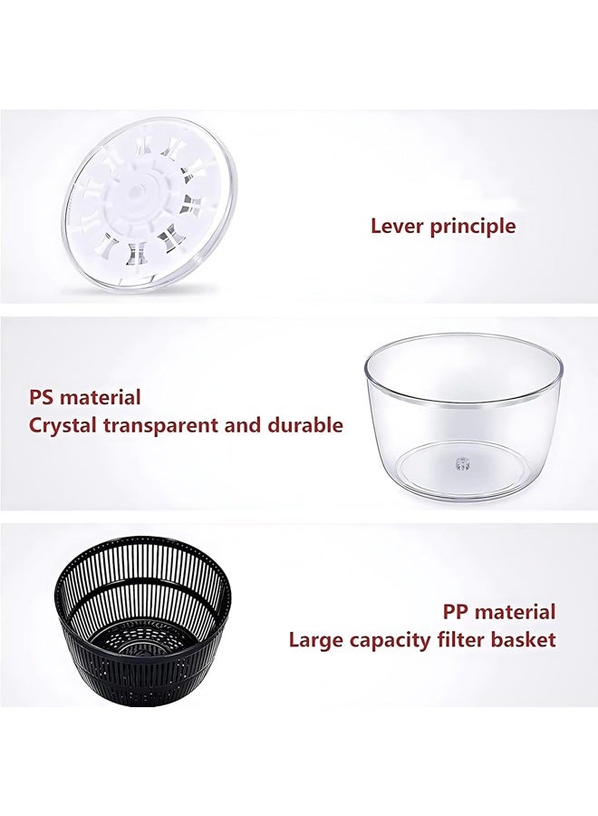 DUNISO 5L Salad Spinner ,One-handed Easy Press Large Vegetable Dryer, with Secure Lid Lock & Rotary HandleDry Water， Quickly,Vegetable Washer Spinner Dryer,for Washing Vegetable  - Image 4