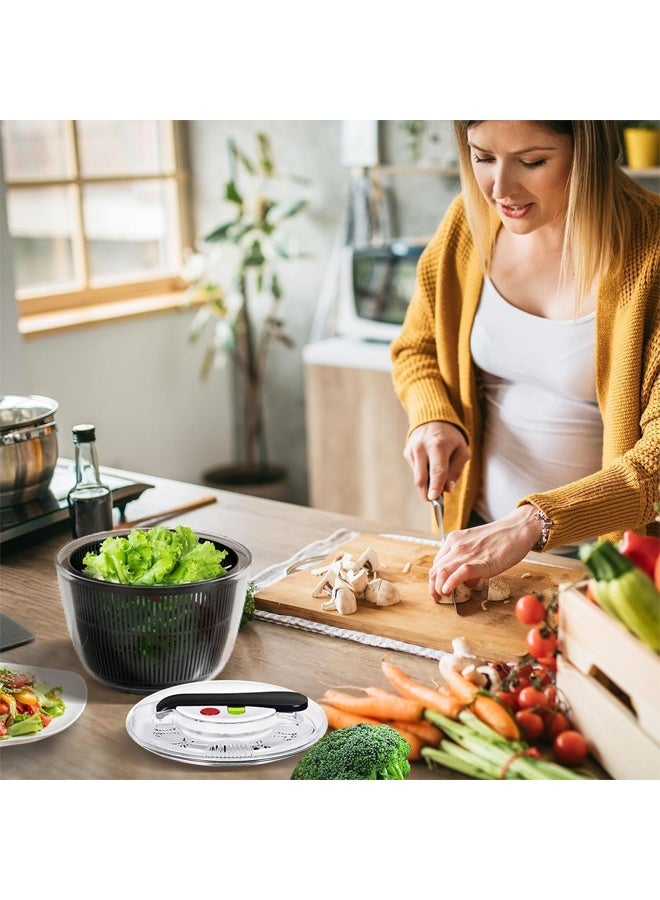 DUNISO 5L Salad Spinner ,One-handed Easy Press Large Vegetable Dryer, with Secure Lid Lock & Rotary HandleDry Water， Quickly,Vegetable Washer Spinner Dryer,for Washing Vegetable  - Image 5