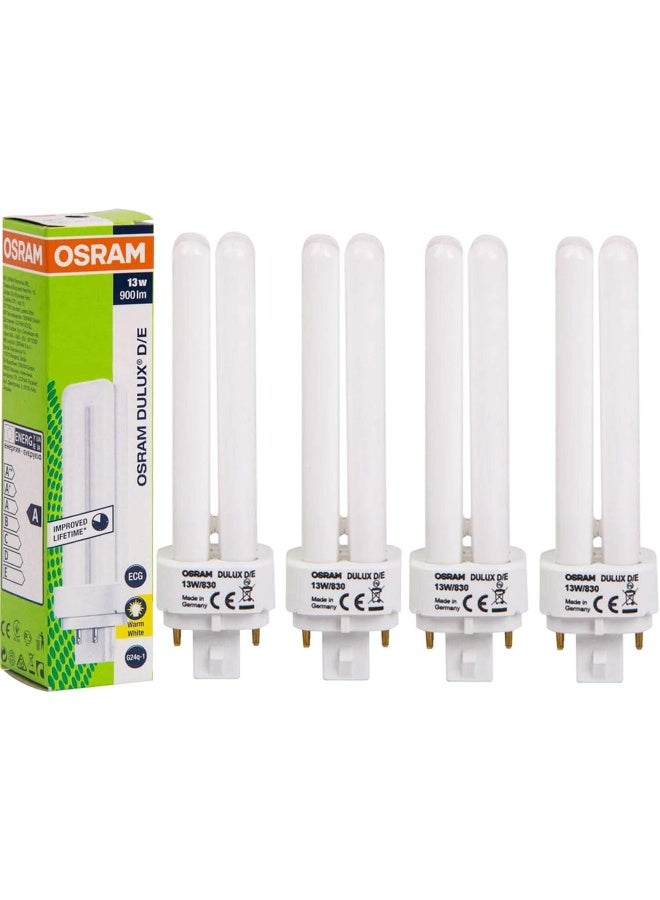 OSRAM Osram Home Decorative and Durable 13 Watts 4 Pin Day Light CFL Bulb (Pack of 4) - Warm White - Image 1