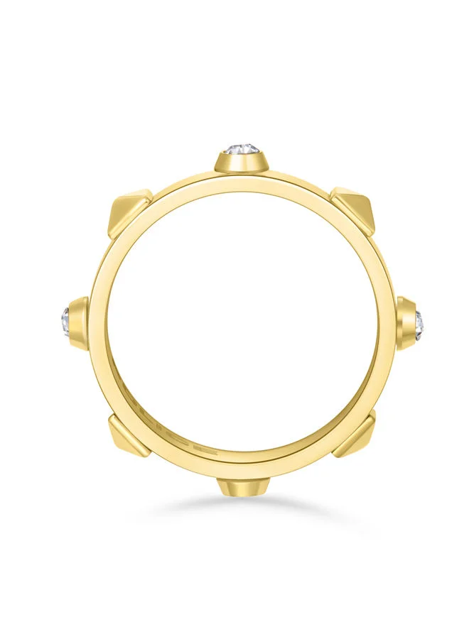 POLICE Fizzy Finger Ring for Women Gold Plating with crystals