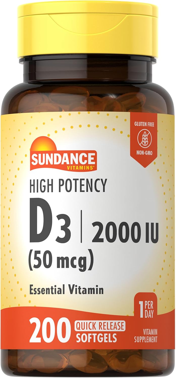 Sundance High Potency D3 Softgels 2000 IU for Adults - Image 1