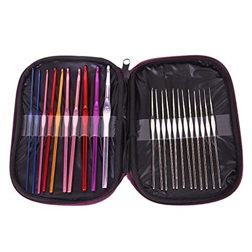 Bulfyss Aluminium Crochet Hooks Knitting Needles Set with Case (Multicolour) - 22 Pieces - Image 1