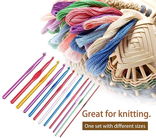 Bulfyss Aluminium Crochet Hooks Knitting Needles Set with Case (Multicolour) - 22 Pieces - Image 2