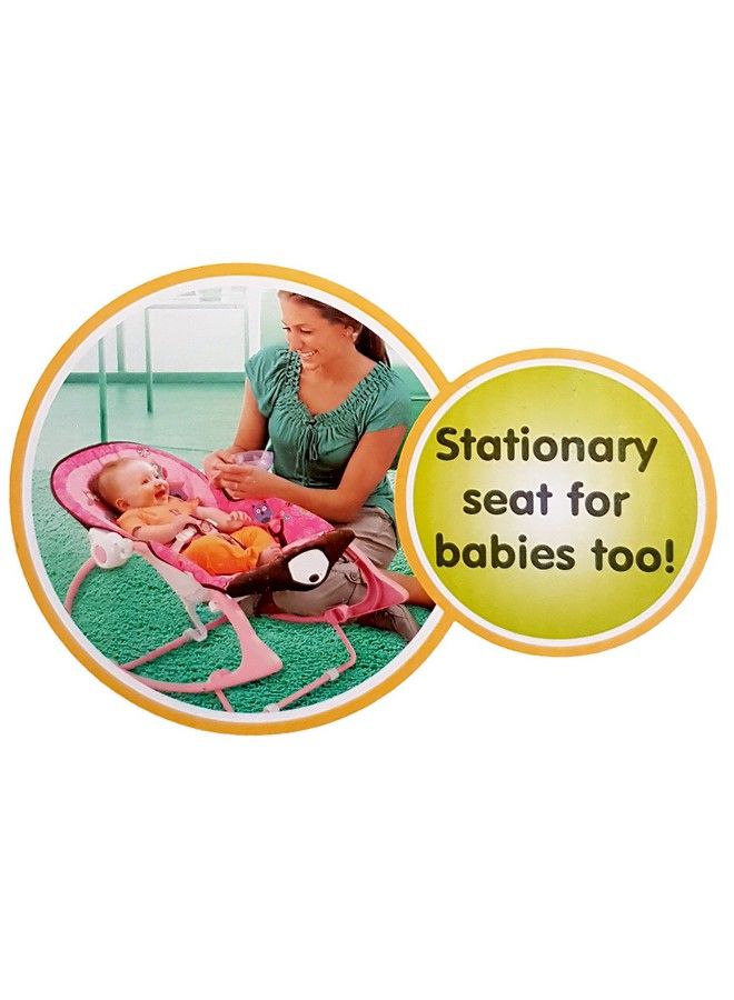 Toyshine Infant To Toddler Rocker Chair With Calming Vibrations Metal Frame Pink - Image 4