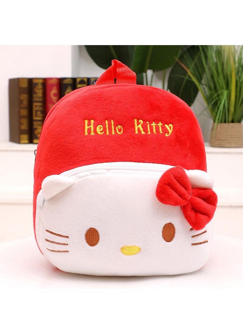 Kids Hello Kitty Embroidered Backpack Cartoon Plush Kindergarten Backpack 