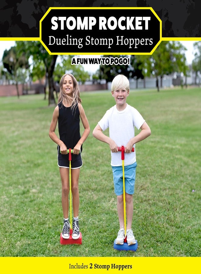 Stomp Rocket Dueling Stomp Hopper - Jump, Bounce & Squeak Foam POGO Jumper for Kids - Toddler Pogo Stick with Soft Grips & Stretchy Bands - STEM Indoor & Outdoor Toys for 3-5 Year Olds - Image 2